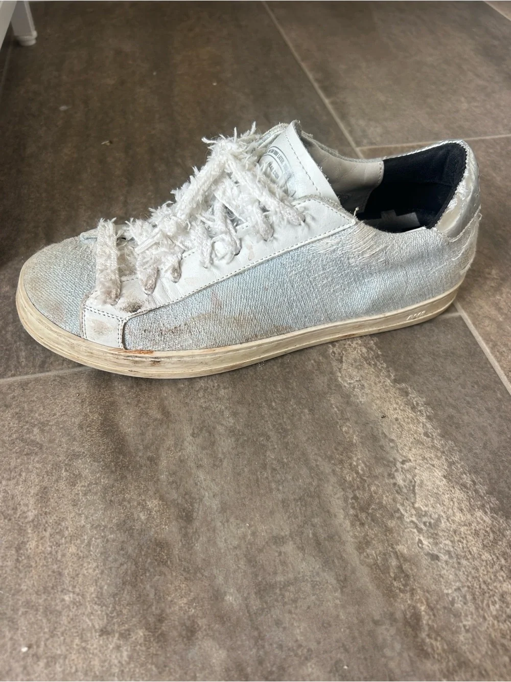 P448  Casual Women's Light Blue Denim Lace-Up Sneakers